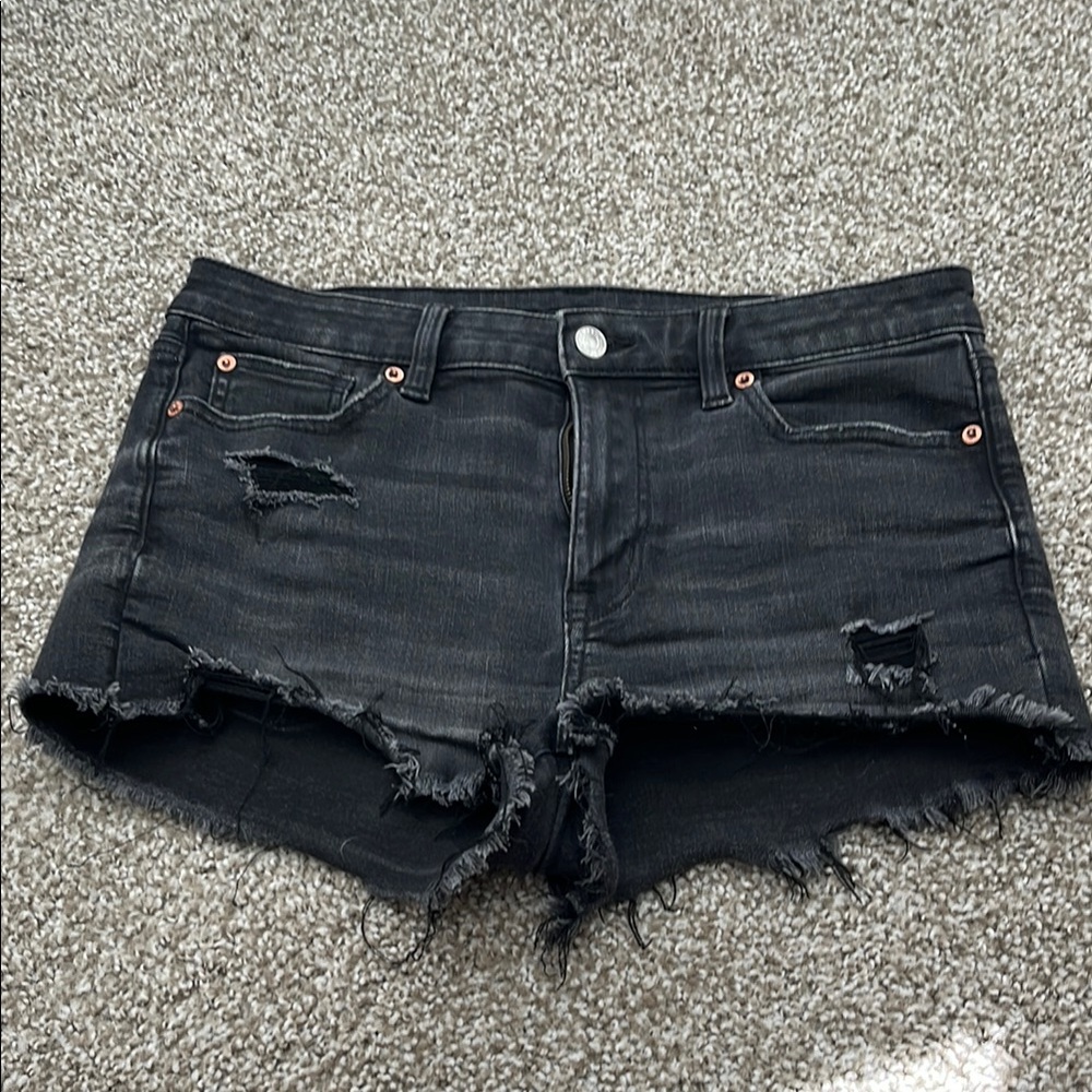 American Eagle Black Denim Shorts - Size 8